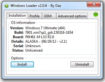 Windows 7 Activator Daz button push to install