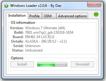 Windows 7 Activator Daz loading